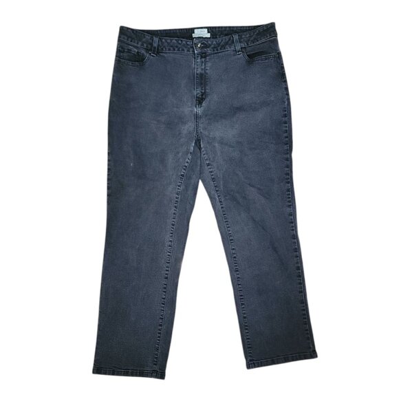 L.L. Bean Denim - LL Bean Jeans Womens Plus Size 18 Petite 18P‎ Dark Gray Classic Fit Straight Leg